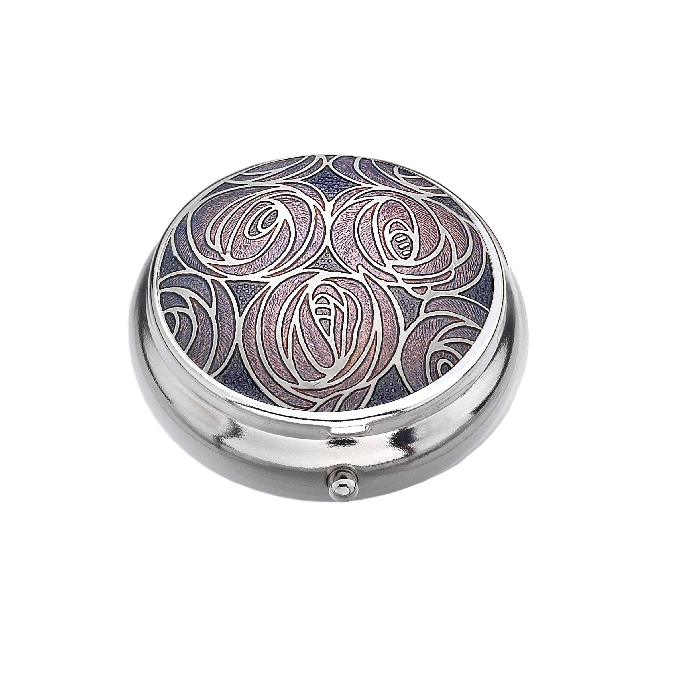 Mackintosh Purple Roses Enamel Pillbox